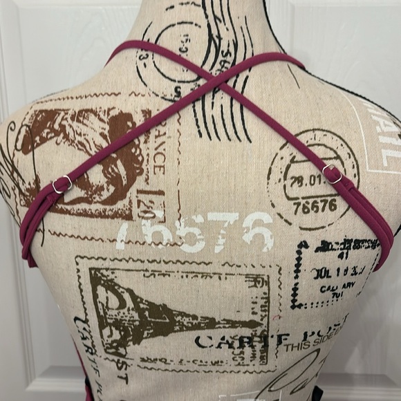 NWT SMALL FUCHIA MAXI DRESS LOW BACK - Picture 4 of 7